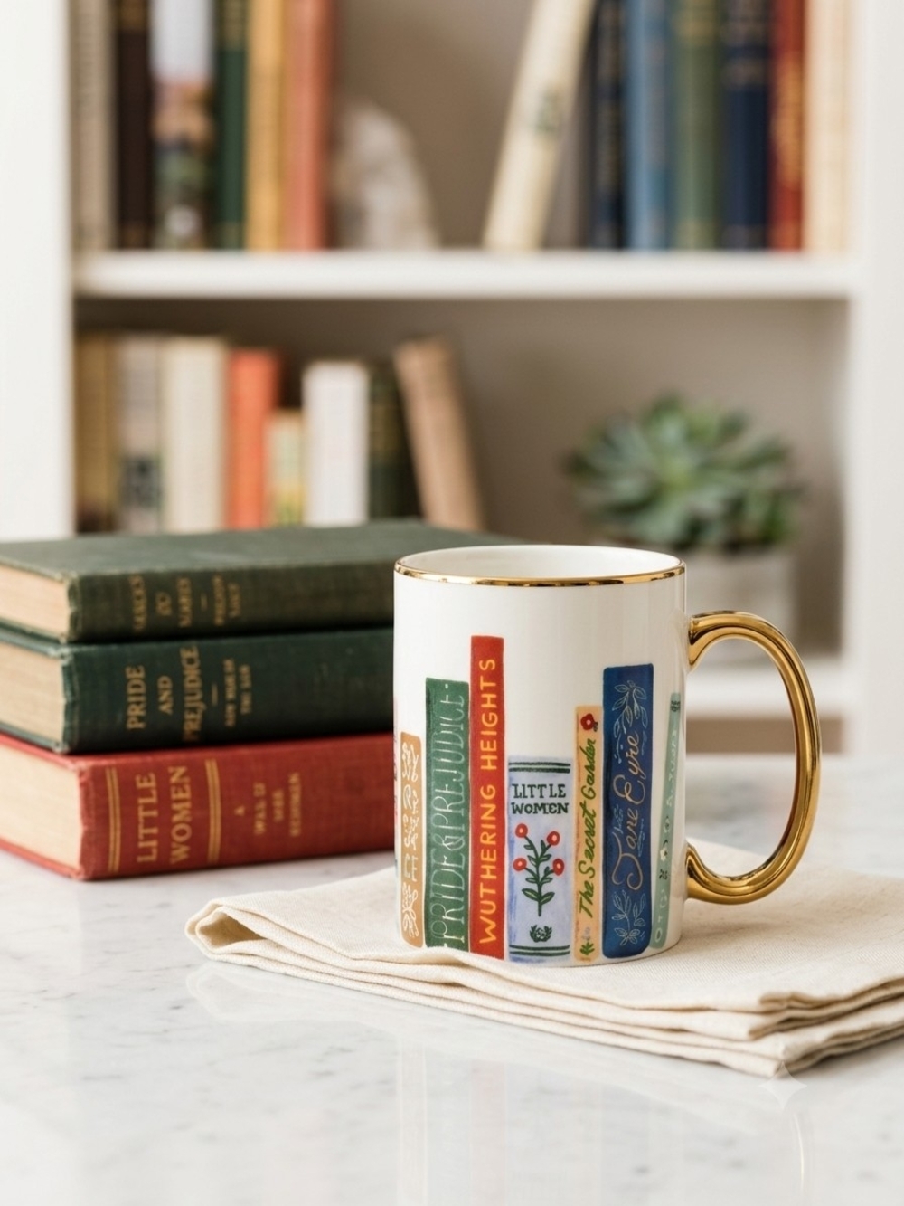 Anthropologie Rifle Paper Co. Classic Books Literary Mug